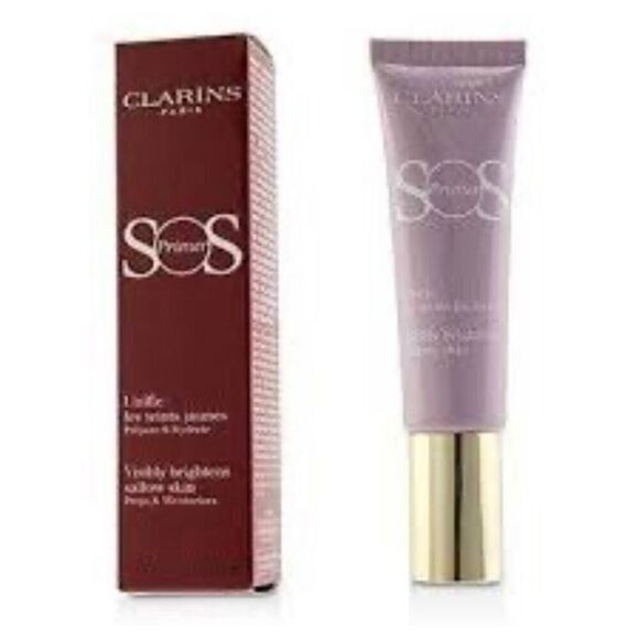 CLARINS - NWT - SOS Primer in Lavender. Corrects Sallow Skin. 1 oz Damaged Box - Picture 6 of 12